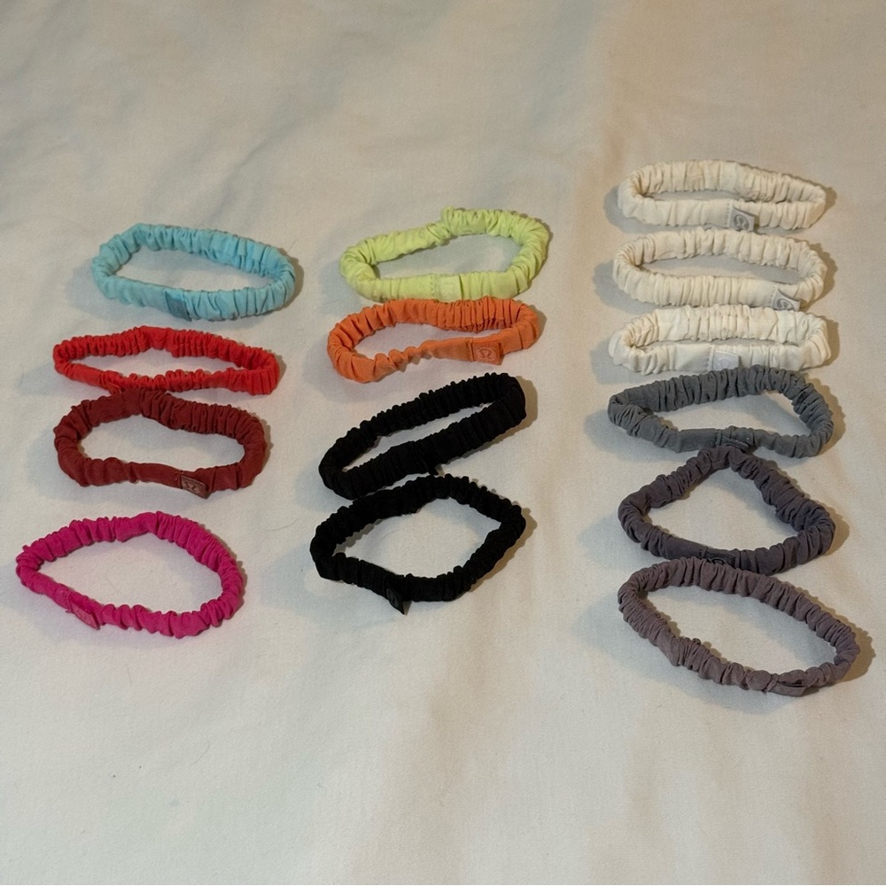 15 Lululemon Thin Scrunchies Colorful Elastic Hair Ties Set